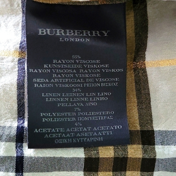 Burberry London Nova Check Plaids With Gold Metallic Details Shirt Size 14 - Picture 7 of 10